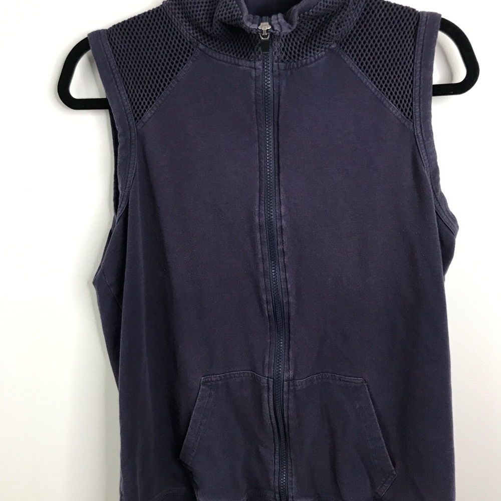 Fabletics Temecula Vest Cobalt Blue Mesh Full Sz M